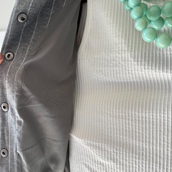 Joie Gray Pinstripe Cropped Jacket | Workwear to Weekend Chic - Picture 7 of 13